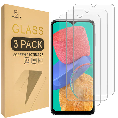 [3-Pack]-Mr.Shield Designed For Samsung Galaxy M33 [Tempered Glass] [Japan Glass with 9H Hardness] Screen Protector with Lifetime Replacement