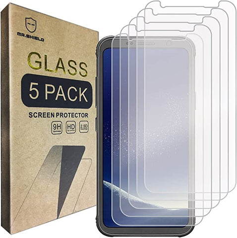 Mr.Shield [5er-Pack] entworfen für Samsung Galaxy S8 Active [nicht geeignet für Galaxy S8-Modell] [gehärtetes Glas] Displayschutzfolie [0,3 mm ultradünn, 9H-Härte, 2,5D runde Kante] mit lebenslangem Ersatz
