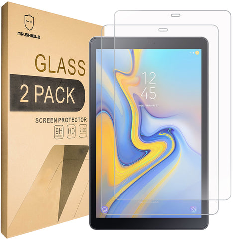 Mr.Shield [2er-Pack] entworfen für Samsung Galaxy Tab A 10.5 2018 SM-T590 / Galaxy Tab A2 10.5 [gehärtetes Glas] Displayschutzfolie [0,3 mm ultradünn, 9H-Härte, 2,5D runde Kante] mit lebenslangem Ersatz