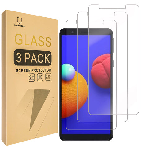 Mr.Shield [3-Pack] Designed For Samsung (Galaxy A01 Core) [Tempered Glass] [Japan Glass with 9H Hardness] Screen Protector with Lifetime Replacement
