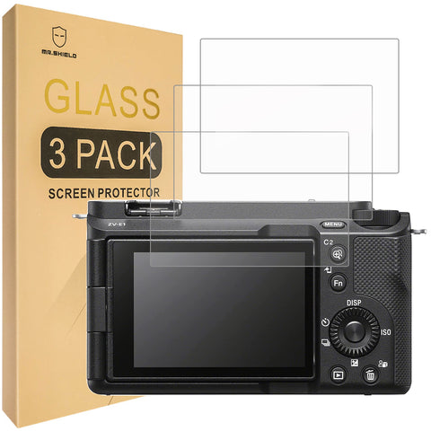 Mr.Shield [3-Pack] Screen Protector For Sony Alpha ZV-E1 Camera [Tempered Glass] [Japan Glass with 9H Hardness] Screen Protector with Lifetime Replacement