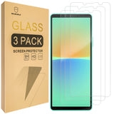 Mr.Shield [3-Pack] Designed For Sony Xperia 10 V [Tempered Glass] [Japan Glass with 9H Hardness] Screen Protector with Lifetime Replacement