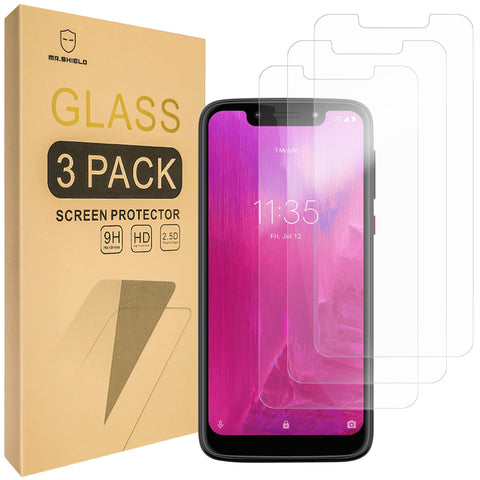 Mr.Shield [3er-Pack] entwickelt für T-Mobile Revvlry [gehärtetes Glas] Displayschutzfolie mit lebenslangem Ersatz