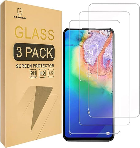 Mr.Shield [3-Pack] Designed For TCL 20 5G [Tempered Glass] [Japan Glass with 9H Hardness] Screen Protector with Lifetime Replacement