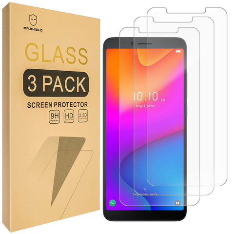 Mr.Shield [3-Pack] Screen Protector For TCL ION V [2023] [Tempered Glass] [Japan Glass with 9H Hardness] Screen Protector with Lifetime Replacement