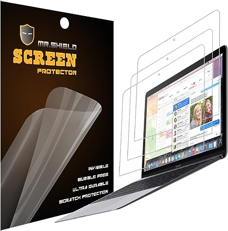 Mr.Shield Designed For The New MacBook 12 Inch Retina (2015/2016/2017) A1534 Premium Clear [PET] Screen Protector [3 PACK] with Lifetime Replacement