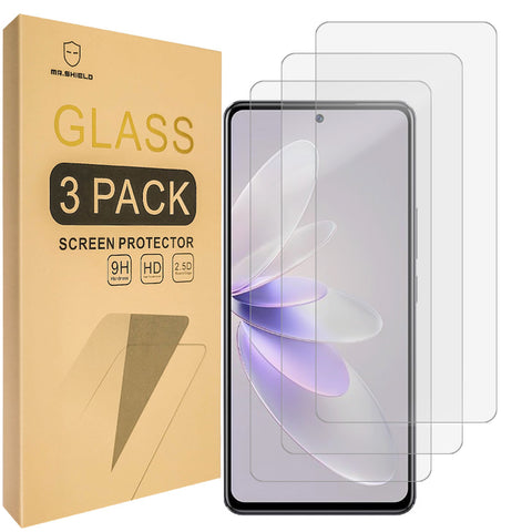 Mr.Shield [3-Pack] Designed For Vivo V27e / Vivo S16e [Tempered Glass] [Japan Glass with 9H Hardness] Screen Protector with Lifetime Replacement