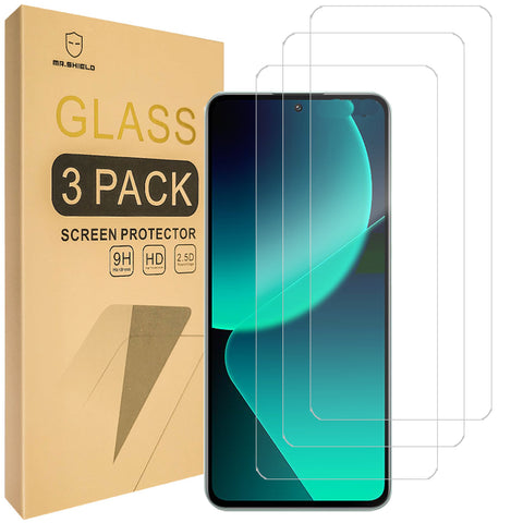 Mr.Shield [3-Pack] Screen Protector For Xiaomi 13T / Xiaomi 13T Pro [Tempered Glass] [Japan Glass with 9H Hardness] Screen Protector