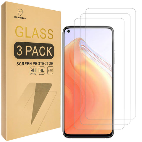 Mr.Shield [3er-Pack] Entwickelt für Xiaomi Mi 10T 5G / Xiaomi Mi 10T Pro 5G [Gehärtetes Glas] Displayschutzfolie [Japanisches Glas mit 9H-Härte] mit lebenslangem Ersatz