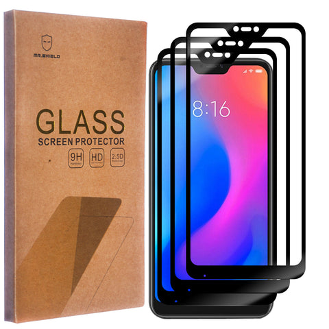 Mr.Shield [3-Pack] Designed For Xiaomi Mi A2 Lite [Japan Tempered Glass] [9H Hardness] [Full Screen Glue Cover] Screen Protector with Lifetime Replacement