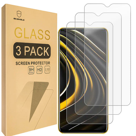 Mr.Shield [3er-Pack] Entwickelt für Xiaomi Poco M3 [Gehärtetes Glas] [Japanisches Glas mit 9H-Härte] Displayschutzfolie mit lebenslangem Ersatz