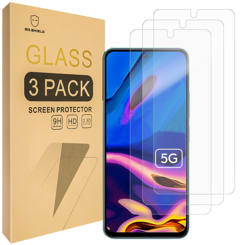 Mr.Shield Screen Protector compatible with Xiaomi Poco M6 Pro 5G [NOT for 4G Model] [Tempered Glass] [3-PACK] [Japan Glass with 9H Hardness]