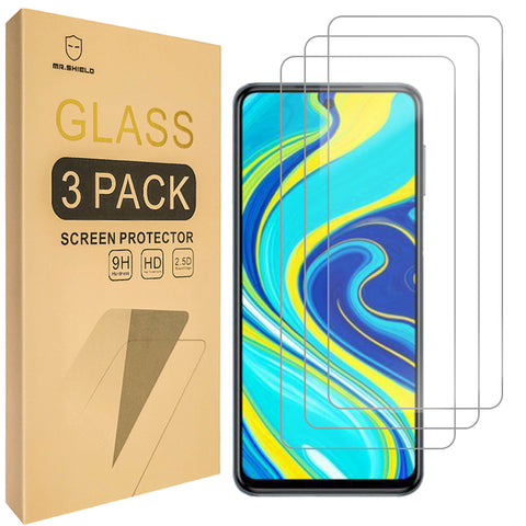 Mr.Shield [3er-Pack] Entwickelt für Xiaomi (Redmi Note 9 5G) [NUR 5G-Version] [Gehärtetes Glas] [Japanisches Glas mit 9H-Härte] Displayschutzfolie mit lebenslangem Ersatz