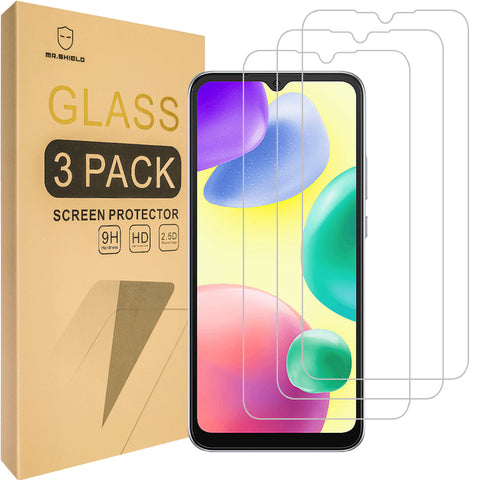 Mr.Shield [3-Pack] Designed For Xiaomi (Redmi 10A) [Tempered Glass] [Japan Glass with 9H Hardness] Screen Protector with Lifetime Replacement