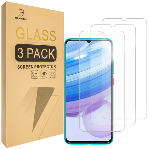 Mr.Shield [3er-Pack] Entwickelt für Xiaomi (Redmi 10X Pro) [Gehärtetes Glas] [Japanisches Glas mit 9H-Härte] Displayschutzfolie mit lebenslangem Ersatz