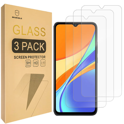 Mr.Shield [3er-Pack] Entwickelt für Xiaomi (Redmi 9T) [Gehärtetes Glas] [Japanisches Glas mit 9H-Härte] Displayschutzfolie mit lebenslangem Ersatz