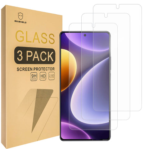 Mr.Shield [3-Pack] Screen Protector For Xiaomi (Redmi Note 12 Turbo) [Tempered Glass] [Japan Glass with 9H Hardness] Screen Protector with Lifetime Replacement