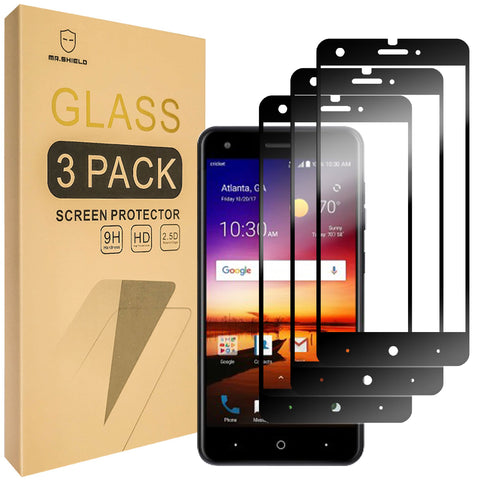 [3-PACK]-Mr.Shield Designed For ZTE Blade X [Japan Tempered Glass] [9H Hardness] [Full Cover] Screen Protector