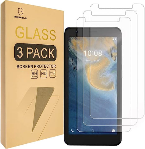 Mr.Shield [3er-Pack] Entwickelt für ZTE Blade A31 Lite [5 Zoll] [Gehärtetes Glas] [Japanisches Glas mit 9H-Härte] Displayschutzfolie mit lebenslangem Ersatz