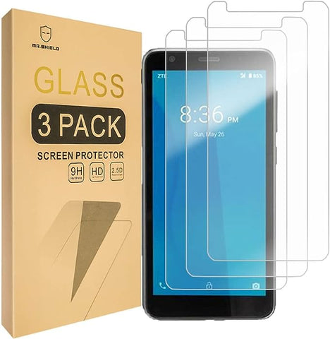 Mr.Shield [3-Pack] Designed For ZTE Quest 5 [Tempered Glass] Screen Protector [Japan Glass With 9H Hardness] with Lifetime Replacement