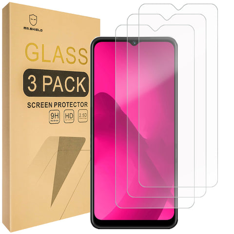 Mr.Shield Screen Protector compatible with T-Mobile (REVVL 7) 5G [Tempered Glass] [3-PACK] [Japan Glass with 9H Hardness]
