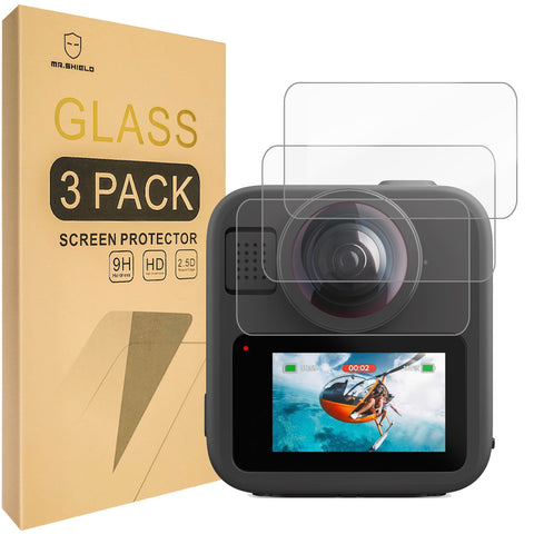 Mr.Shield Screen Protector compatible with GoPro MAX2 [Tempered Glass] [3-PACK] [Japan Glass with 9H Hardness]