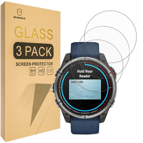 Mr.Shield Screen Protector compatible with Garmin quatix 8 51mm [Tempered Glass] [3-PACK] [Japan Glass with 9H Hardness]
