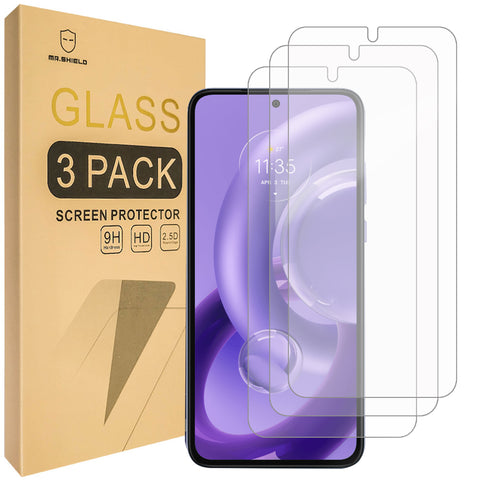 Mr.Shield [3-Pack] Screen Protector For Motorola Edge 30 Neo/Edge 30 Lite/Moto Edge 30 Neo/Lite [Tempered Glass] [Japan Glass with 9H Hardness] with Lifetime Replacement