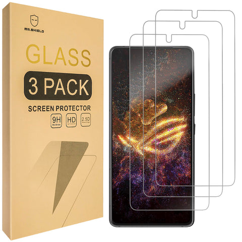 Mr.Shield Screen Protector compatible with ROG Phone 9 / 9 Pro / 9 FE [Tempered Glass] [3-PACK] [Japan Glass with 9H Hardness]