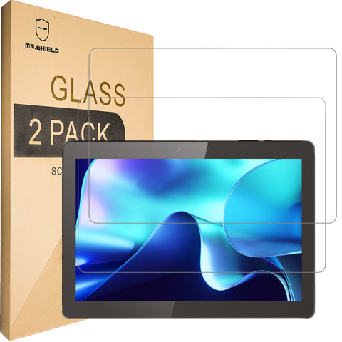 Mr.Shield Screen Protector compatible with Logicom Tab 134, 10.1 Inch [Tempered Glass] [2-PACK] [Japan Glass with 9H Hardness]