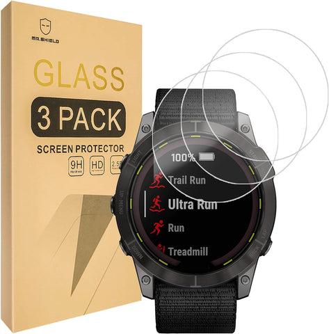 Mr.Shield Screen Protector compatible with Garmin Enduro 2 [Tempered Glass] [3-PACK] [Japan Glass with 9H Hardness]