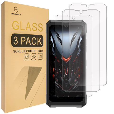 Mr.Shield Screen Protector compatible with Doogee Fire 6 Max [Tempered Glass] [3-PACK] [Japan Glass with 9H Hardness]