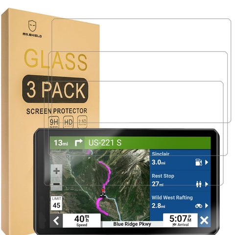 Mr.Shield Screen Protector compatible with Garmin Zumo XT2, Zauts MO XT2 6 Inch [Tempered Glass] [3-PACK] [Japan Glass with 9H Hardness]