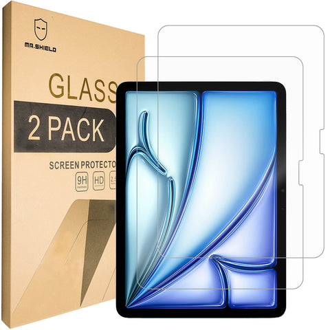 Mr.Shield Screen Protector compatible with iPad Air 11 Inch (2024 & 2025) [Tempered Glass] [2-PACK] [Japan Glass with 9H Hardness]