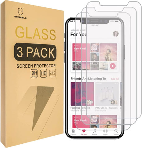 Mr.Shield [3-PACK] Designed For iPhone 11 Pro/iPhone XS [Tempered Glass] Screen Protector [Japan Glass With 9H Hardness] with Lifetime Replacement