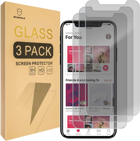 Mr.Shield [3-PACK] Privacy Screen Protector Compatible with iPhone 11 / iPhone XR [Tempered Glass] [Anti Spy] Screen Protector with Lifetime Replacement