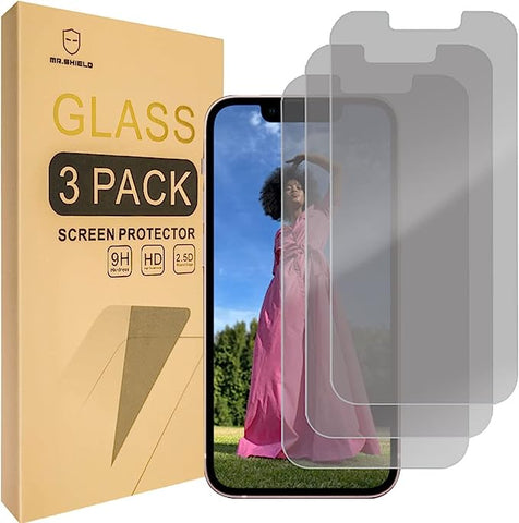 Mr.Shield [3-PACK] Privacy Screen Protector Compatible with iPhone 13 Mini [5.4 Inch] [Tempered Glass] [Anti Spy] Screen Protector with Lifetime Replacement