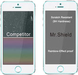 Mr.Shield-[3er-Pack entworfen für iPhone SE (NUR 2016 Edition) / iPhone 5/5S / iPhone 5C [Gehärtetes Glas] Displayschutzfolie mit lebenslangem Ersatz