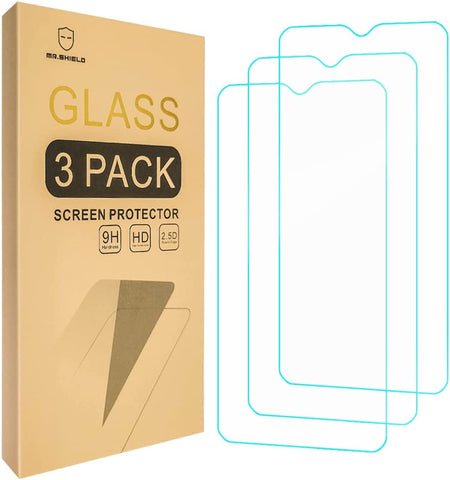 Mr.Shield [3-Pack] Designed For T-MOBILE REVVL 6 5G / REVVL 6x 5G [Upgrade Maximum Cover Screen Version] [Tempered Glass] [Japan Glass with 9H Hardness] with Lifetime Replacement