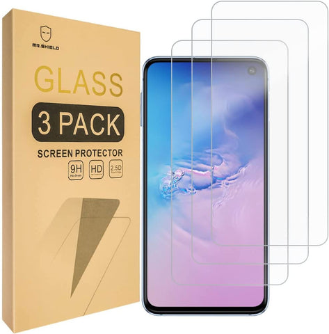 Mr.Shield [3-PACK] Designed For Samsung Galaxy S10e [Shorter Fit for Case Version] [Tempered Glass] Screen Protector [Japan Glass With 9H Hardness] with Lifetime Replacement