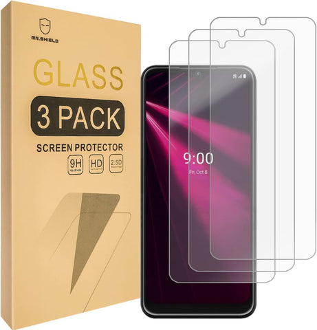 Mr.Shield [3-Pack] Designed For T-Mobile REVVL V 4G [6.5 Inch] [Tempered Glass] [Japan Glass with 9H Hardness] Screen Protector with Lifetime Replacement