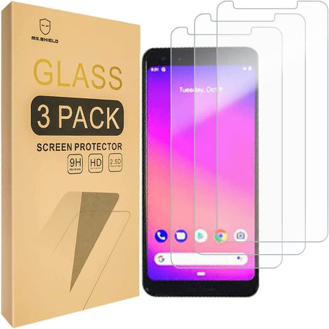 Mr.Shield [3ER-PACK] Entwickelt für Google (Pixel 3a)[Gehärtetes Glas] Displayschutzfolie mit lebenslangem Ersatz