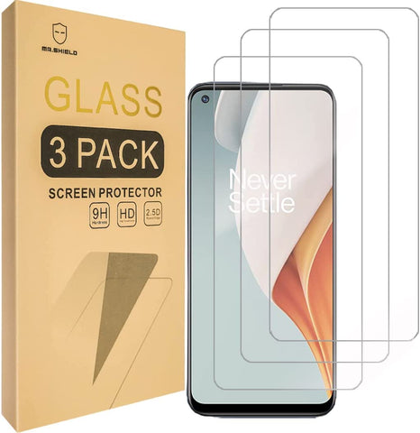 Mr.Shield [3er-Pack] Entwickelt für OnePlus (Nord N10 5G) [Gehärtetes Glas] Displayschutzfolie [Japanisches Glas mit 9H-Härte] mit lebenslangem Ersatz