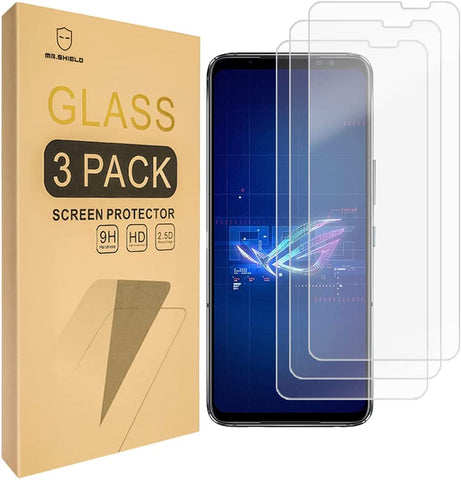 Mr.Shield [3-Pack] Screen Protector For Asus ROG Phone 6 / ROG Phone 6 Pro [Tempered Glass] [Japan Glass with 9H Hardness] with Lifetime Replacement