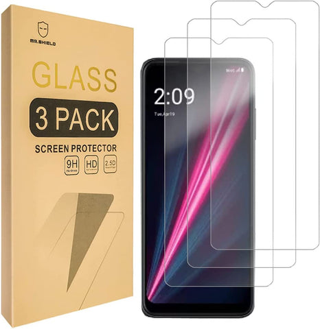 Mr.Shield [3er-Pack] Entwickelt für T-MOBILE (REVVL 6 PRO 5G) [Gehärtetes Glas] [Japanisches Glas mit 9H-Härte] mit lebenslangem Ersatz