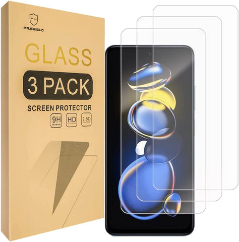 Mr.Shield [3-Pack] Designed For Xiaomi (Redmi Note 11T Pro) / Redmi Noto 11T Pro+ [Tempered Glass] [Japan Glass with 9H Hardness] Screen Protector with Lifetime Replacement