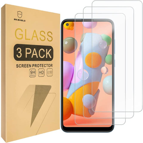 Mr.Shield [3-Pack] Designed For Samsung Galaxy A11 [Tempered Glass] [Japan Glass with 9H Hardness] Screen Protector with Lifetime Replacement