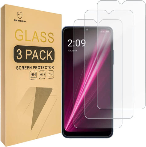 Mr.Shield [3er-Pack] Entwickelt für T-MOBILE REVVL 6 5G / REVVL 6x 5G [Gehärtetes Glas] [Japanisches Glas mit 9H-Härte] Displayschutzfolie mit lebenslangem Ersatz