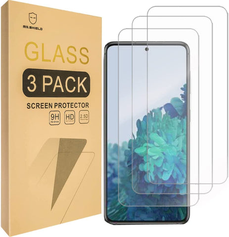Mr.Shield [3er-Pack] Entwickelt für Samsung Galaxy S21 5G (6,2 Zoll) [Fingerabdruck-Entsperrung kompatibel] [Gehärtetes Glas] Displayschutzfolie [Japanisches Glas mit 9H-Härte] mit lebenslangem Ersatz