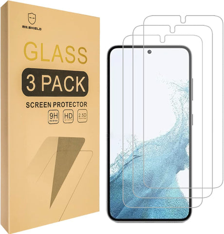 Mr.Shield [3er-Pack entworfen für Samsung Galaxy S23+ 5G / Galaxy S23 Plus 5G [Fingerabdruck-Entsperrung kompatibel] [Gehärtetes Glas] [Japanisches Glas mit 9H-Härte] Displayschutzfolie